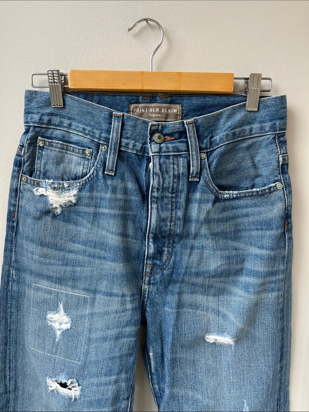 JCREW Point Sur Patch Jeans Distressed